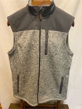 George Gray Fleece Vest with Contrasting Dark Trim
